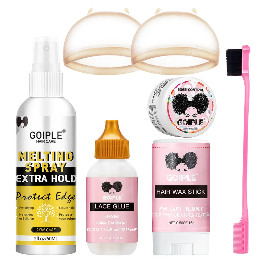 Goiple Lace Wig Adhesive Kit Melting Spray and Hair Wax Stick Set