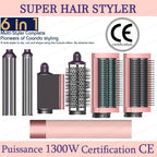 SenCiciMen X9 6-in-1 Hair Styler Hot Air Brush Curling Iron Dryer Set