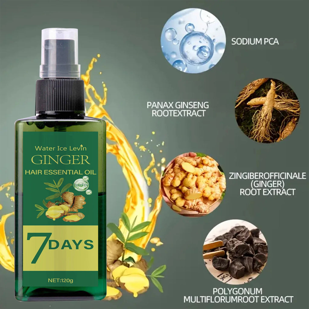 Ginger Hair Growth Oil with Biotin Scalp Treatment and Nourishing Serum