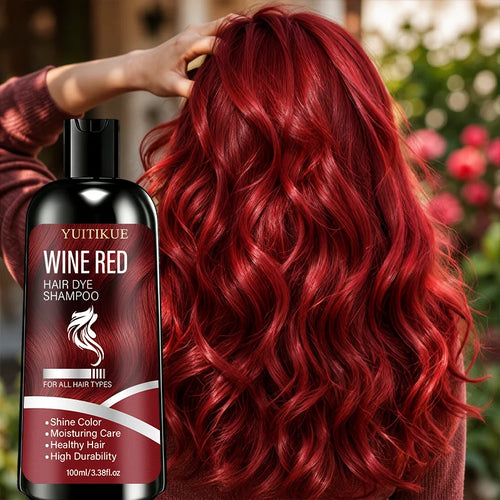 100ml Wine Red Hair Dye Shampoo Moisturizing Color Lock