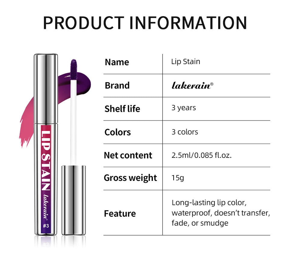 Waterproof Peel-Off Lip Stain for Long-Lasting Matte Color
