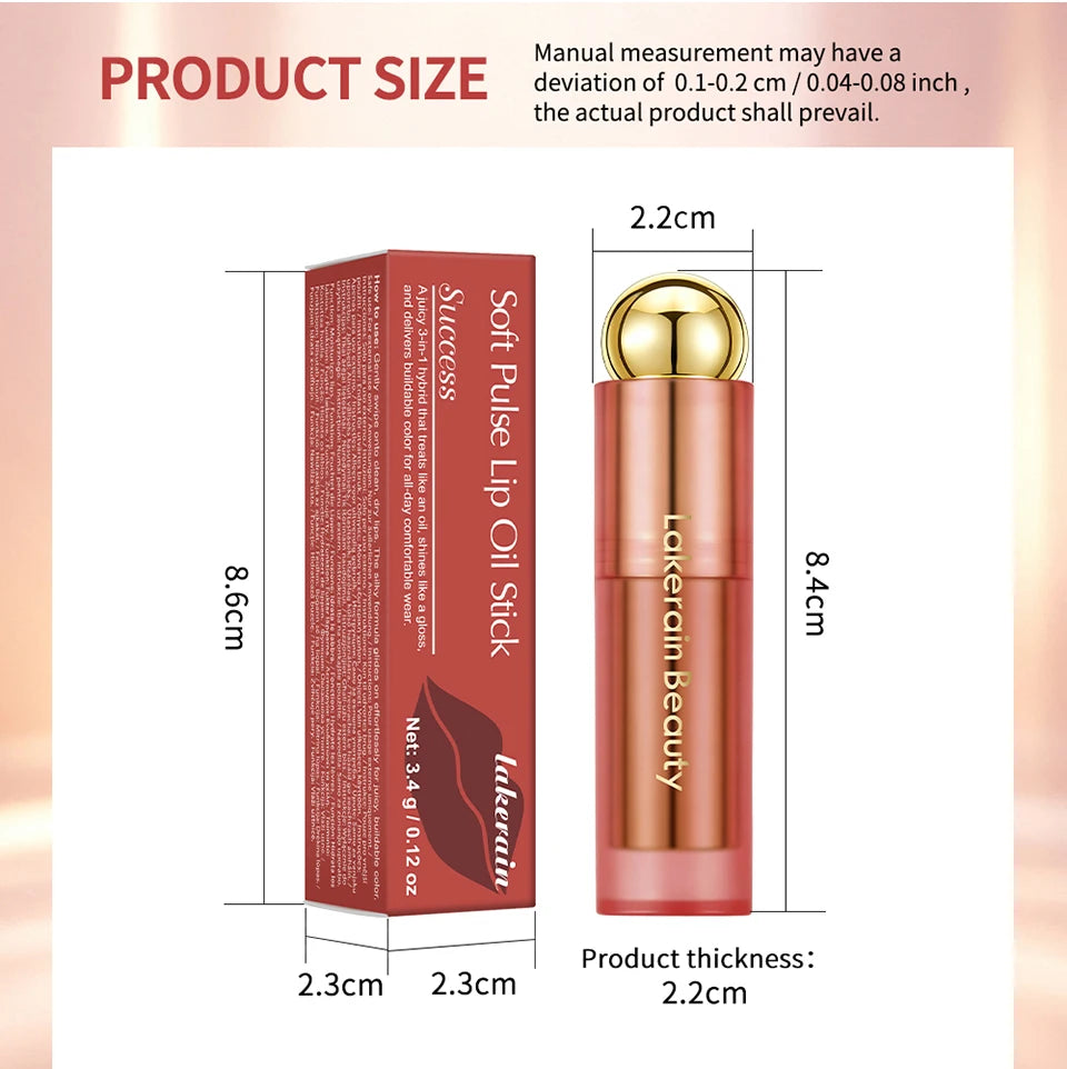 3-in-1 Tinted Hydrating Lip Oil Stick for Glossy Plump Lips - 17