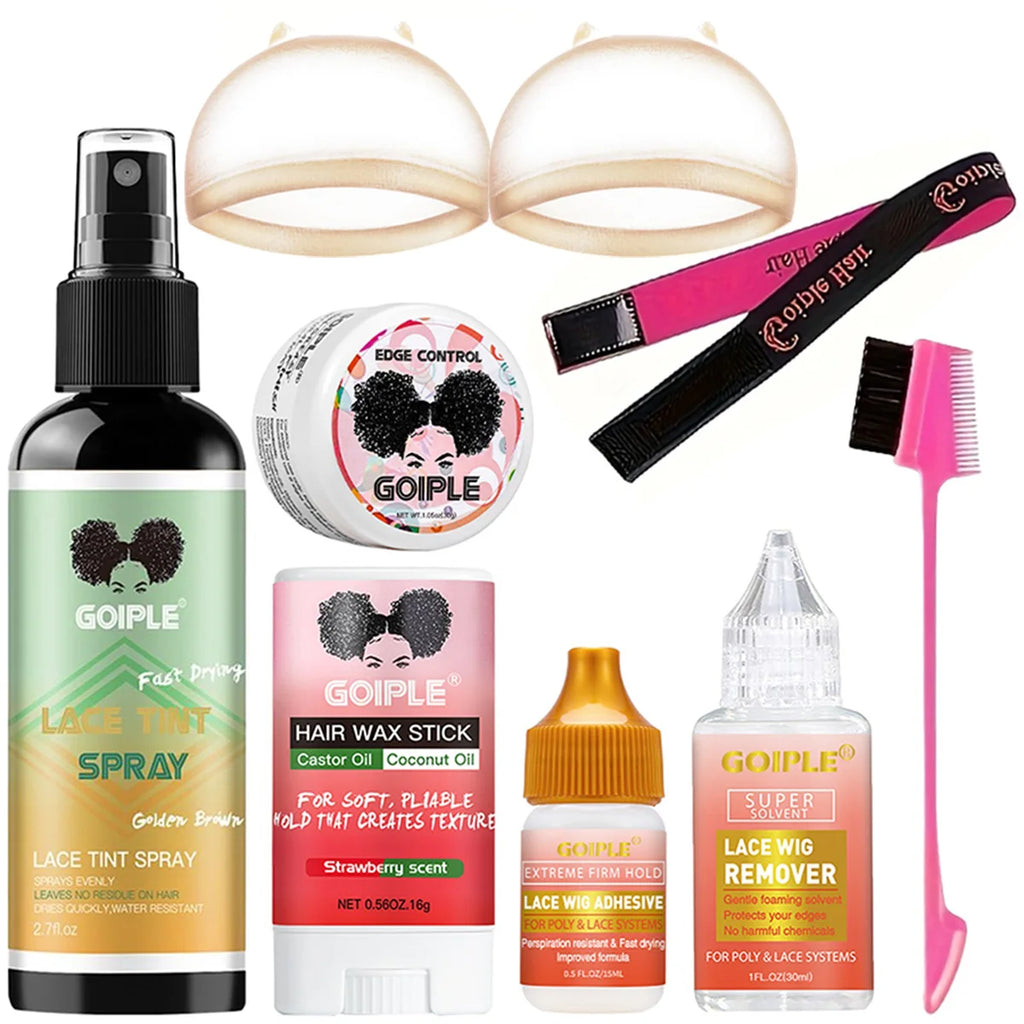 Goiple Lace Wig Installation Kit Adhesive Remover and Styling Tools