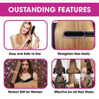 Professional Ceramic Hair Straightener Brush Fast Heating Styling Tool