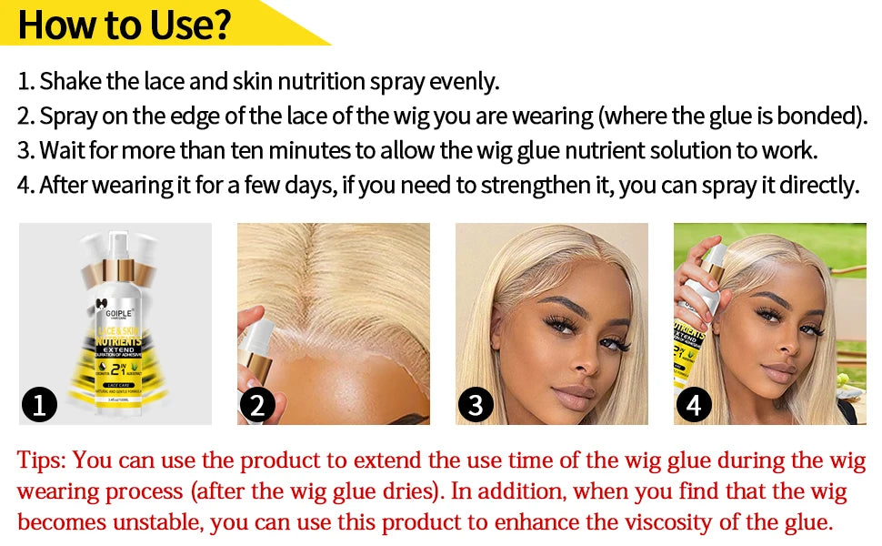 Goiple Lace Wig Installation Kit Adhesive Melting Spray and Edge Control