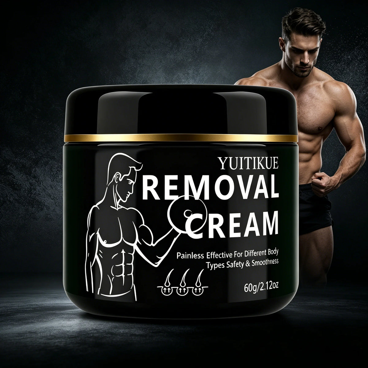 YUITIKUE Men's Hair Removal Cream - Painless Body Hair Remover