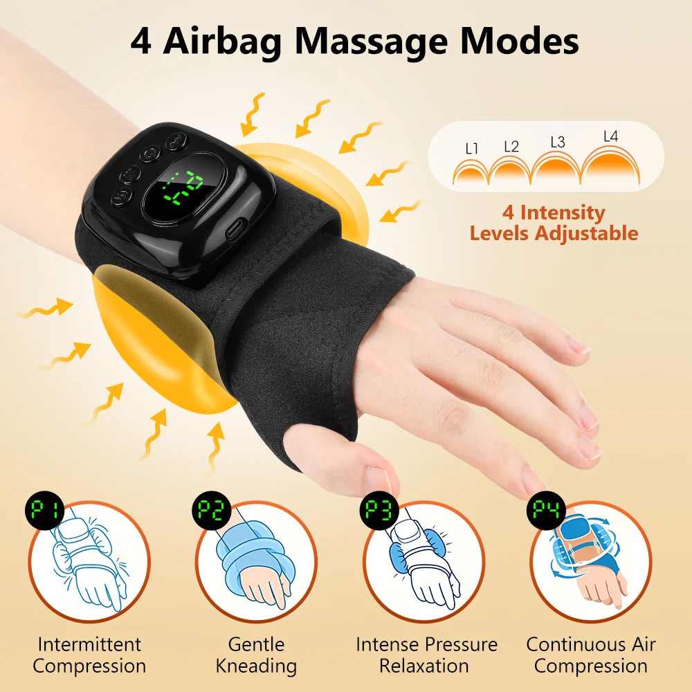 Heated Air Compression Wrist Massager for Pain Relief - 8