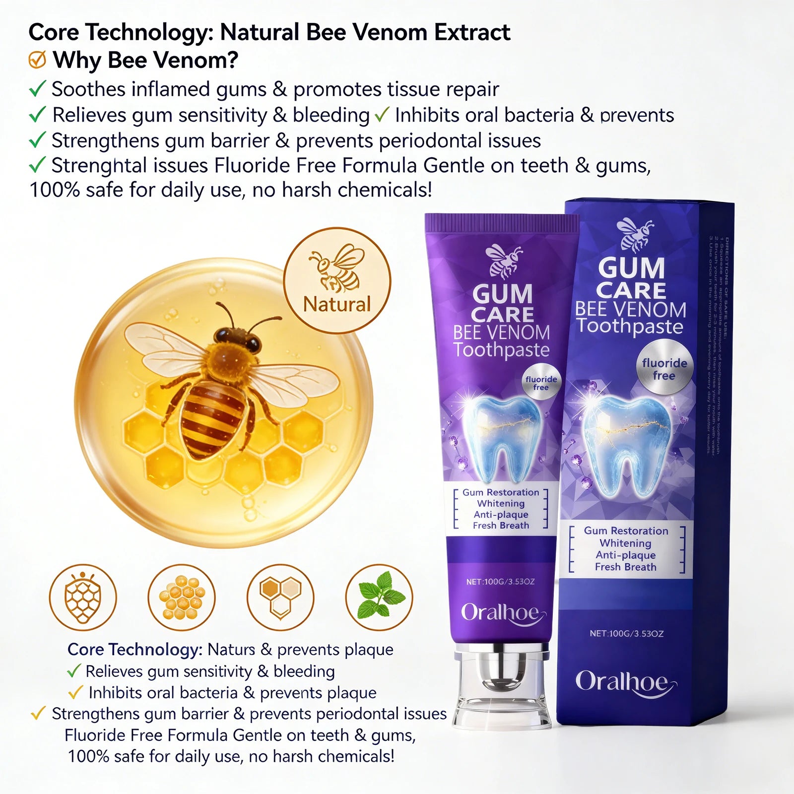 Bee Venom Gum Care Whitening Toothpaste - 3