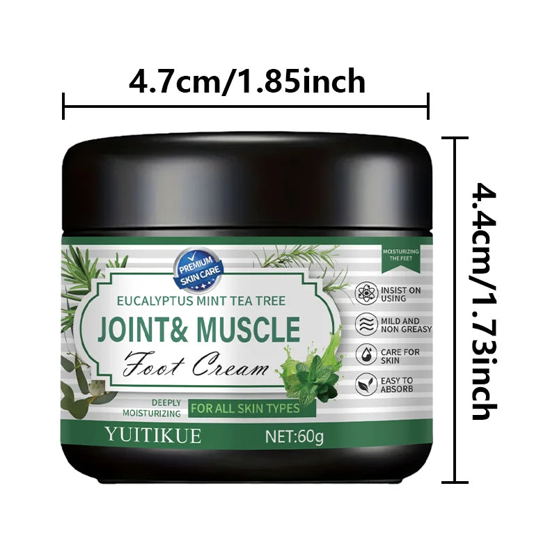 Eucalyptus Mint Tea Tree Foot Cream Moisturizing Muscle Relief 60g - 8