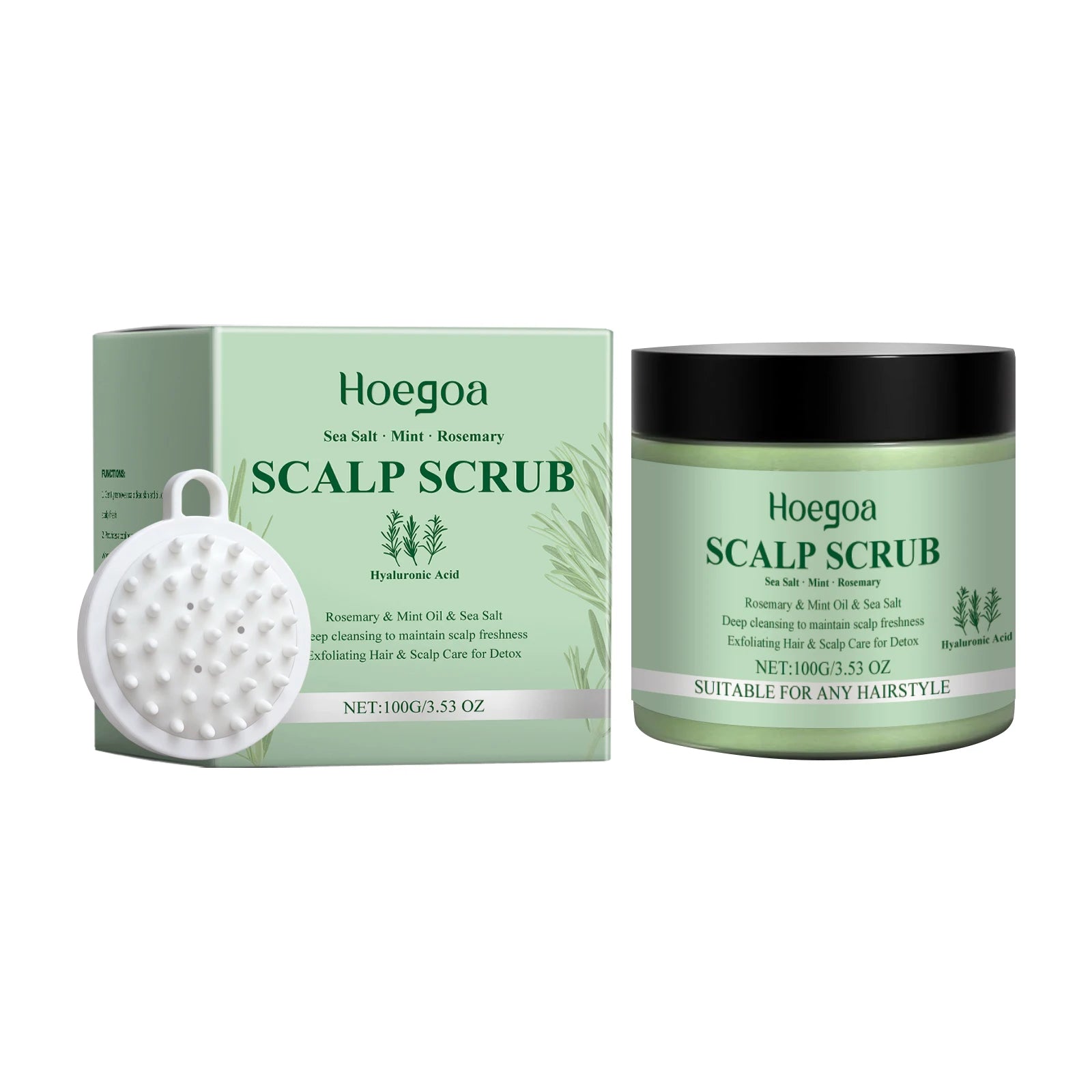 Mint Scalp Exfoliating Scrub and Massage Brush for Deep Cleansing - 16