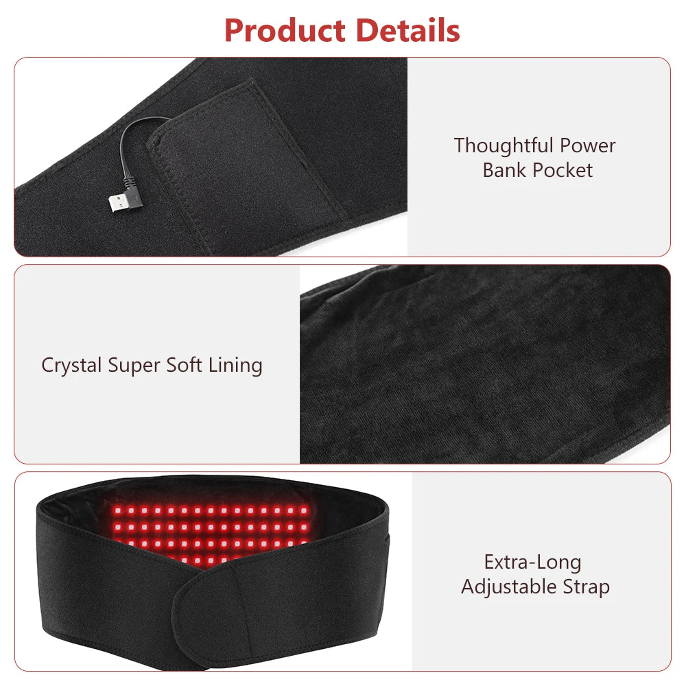 Red Light Therapy Heating Belt for Pain Relief