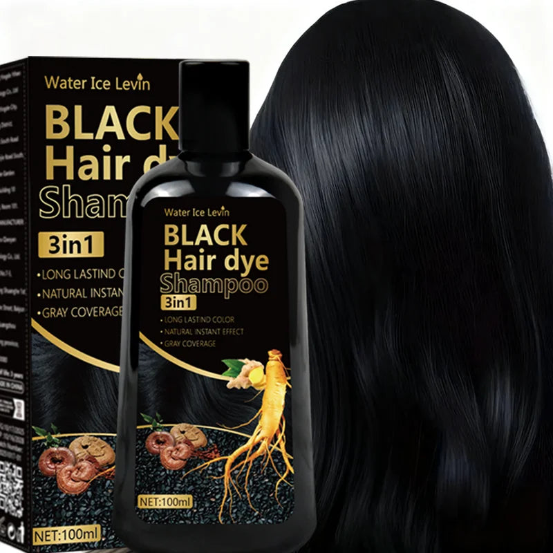 3in1 Black Hair Dye Shampoo with Ginger and Biotin 100g