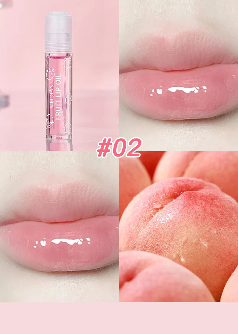 4 Piece Fruit Lip Oil Set Moisturizing Gloss for Dry Lips