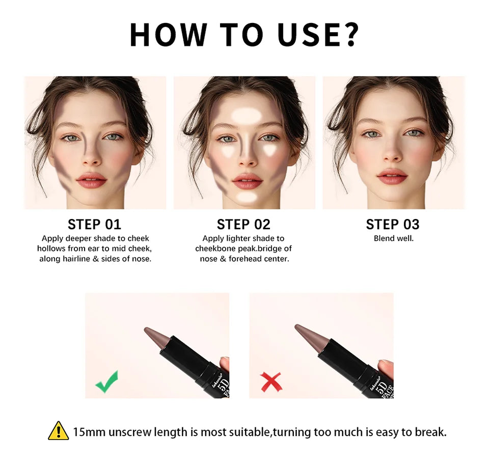 Dual-Ended Cream Contour and Highlighter Stick