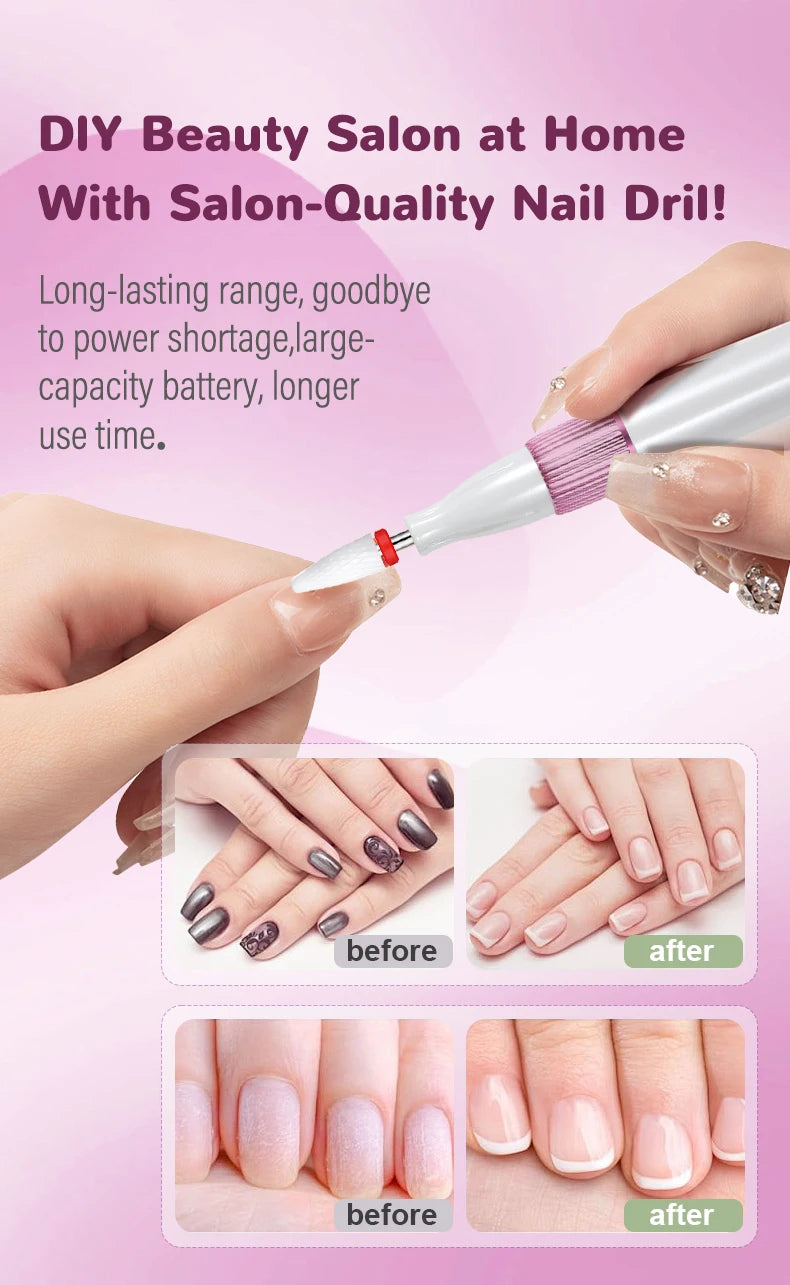 Portable Rechargeable Electric Nail Drill for Manicure and Pedicure - 11
