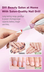 Portable Rechargeable Electric Nail Drill for Manicure and Pedicure
