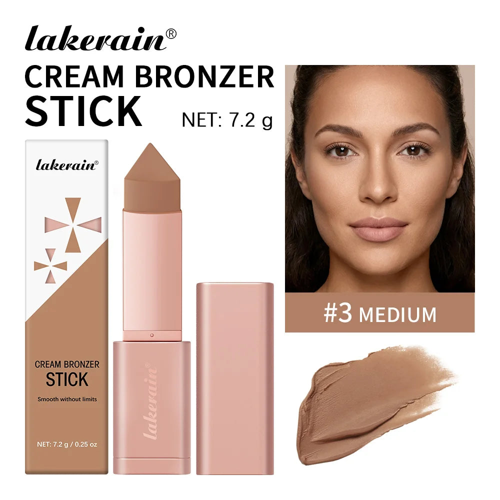 2-in-1 Cream Bronzer and Contour Stick for Sculpted Face Makeup