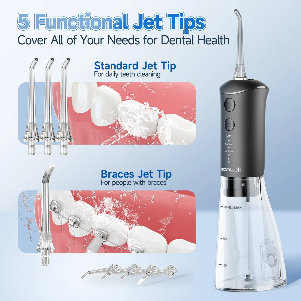 Portable Sonic Toothbrush and Water Flosser Oral Care Set
