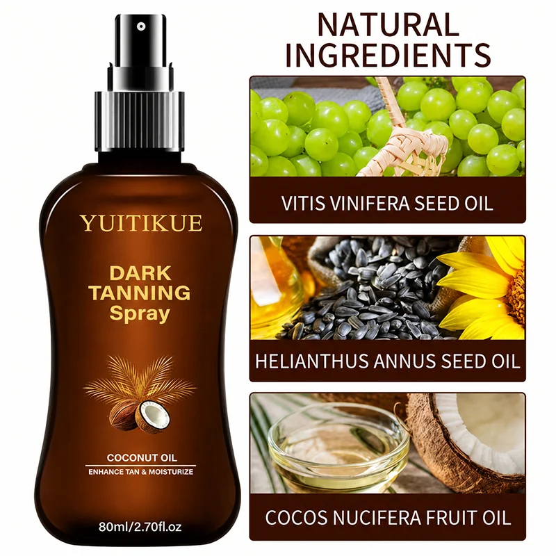 YUITIKUE Hydrating Coconut Dark Tanning Mist Self Tanning Spray 80ml - 10