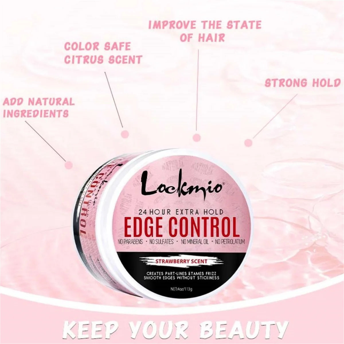 4oz Edge Control Hair Styling Wax for Natural Hair and Wigs - 2