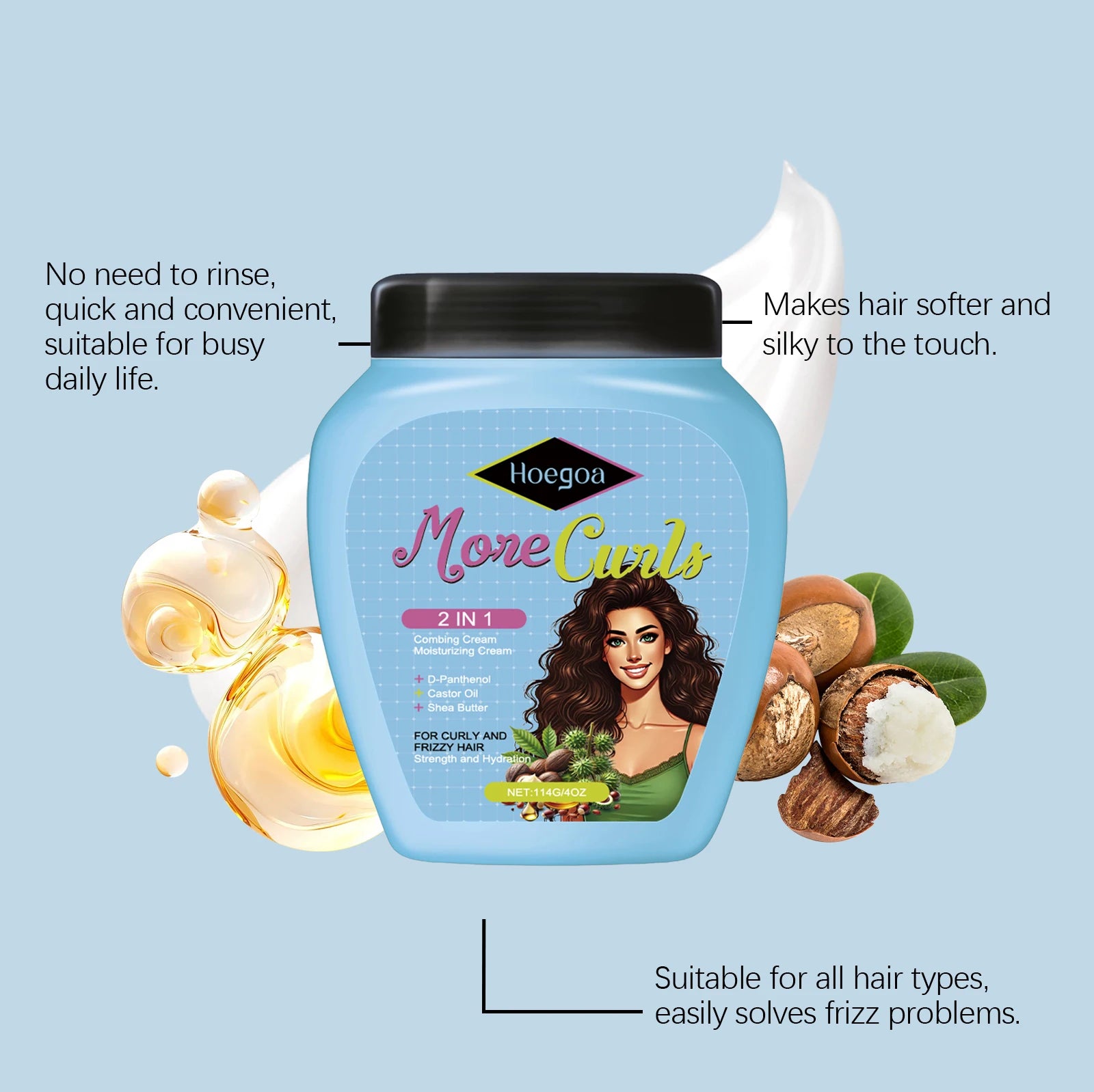 Hoegoa Combing and Moisturizing Hair Cream 114g - 2