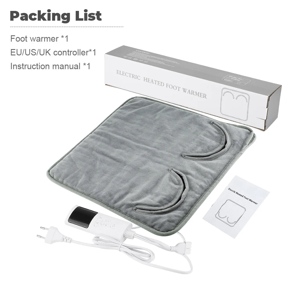 Electric Heated Foot Warmer with Adjustable Temperature and Timer - 19