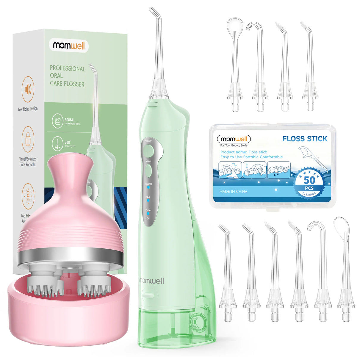 Portable Oral Irrigator and Electric Scalp Massager Kit