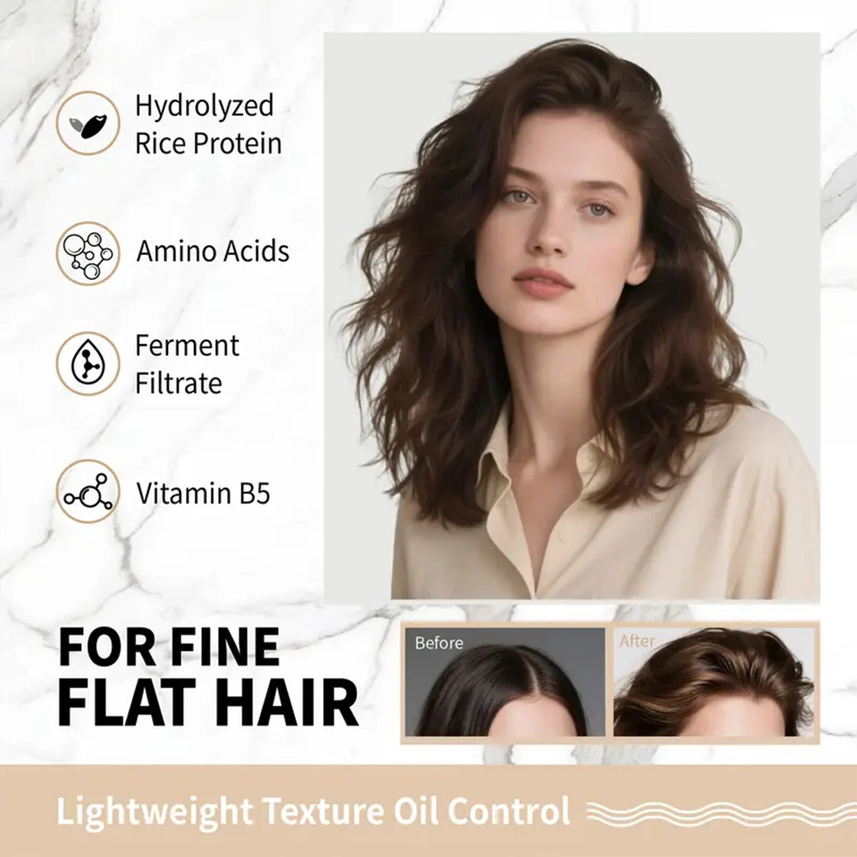 Volumizing Hair Spray Rice Protein Texturizing Spray for Fluffy Hair