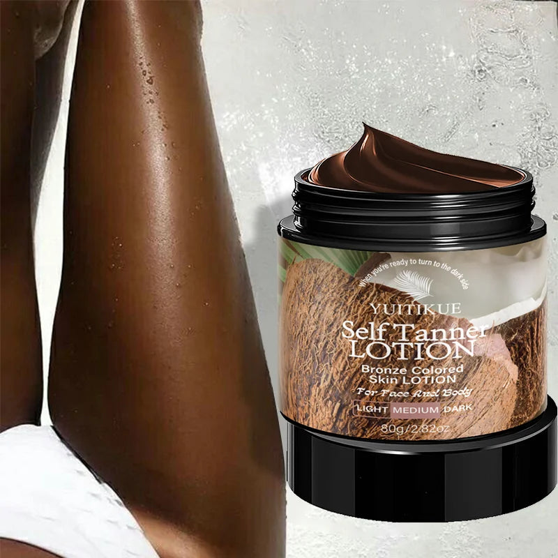 YUITIKUE Coconut Self Tanner Lotion Medium Bronze Sunless Tanning Cream