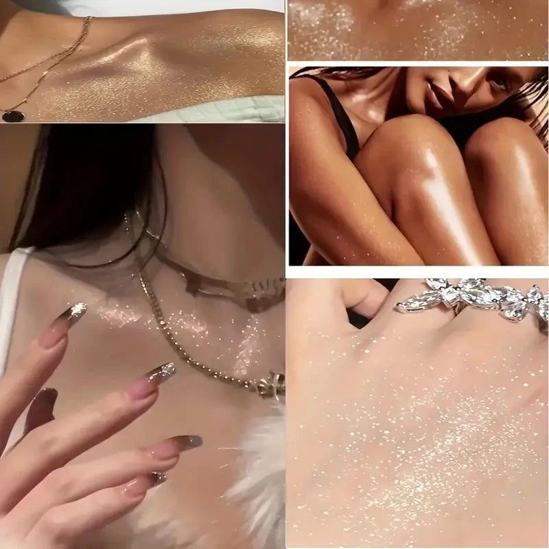 HEYXI Glitter Highlighter Powder Shimmer Makeup for Face Hair and Body