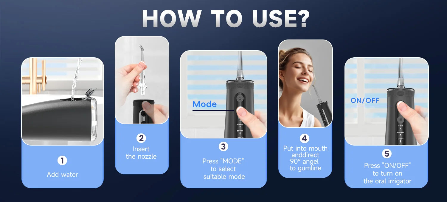 Portable Cordless Water Flosser for Teeth and Braces - 13