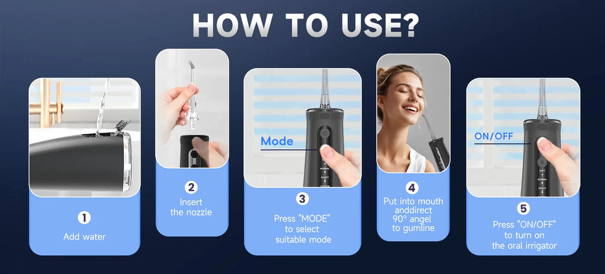 Portable Cordless Water Flosser for Teeth and Braces