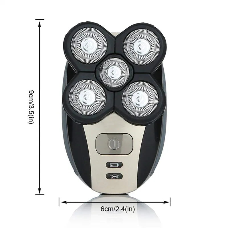 5 in 1 Electric Rotary Shaver Waterproof Beard Trimmer and Grooming Kit