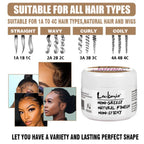Hair Styling Wax Stick Edge Control Gel and Black Castor Oil Set