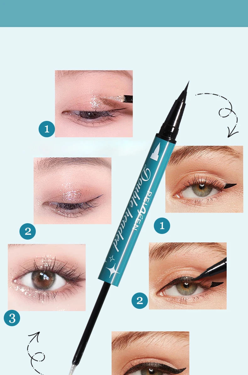 Peifen Double Head Liquid Eyeliner and Glitter Eyeshadow Pen - 22