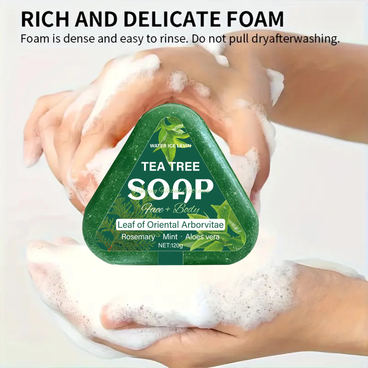 Tea Tree Shampoo Soap Bar All in One Face and Body Cleansing Bar 120g