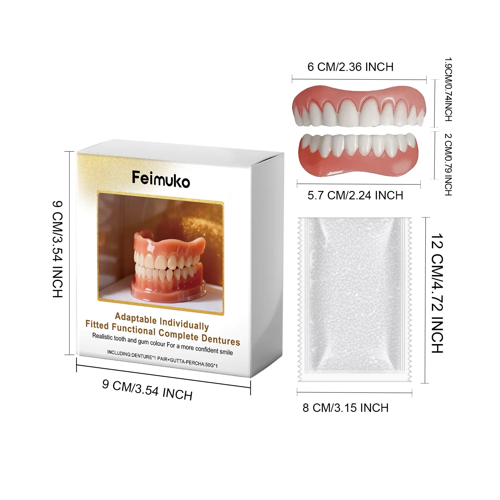 Comfort Fit Denture and Teeth Veneer Set for Immediate Smile Enhancement - 15