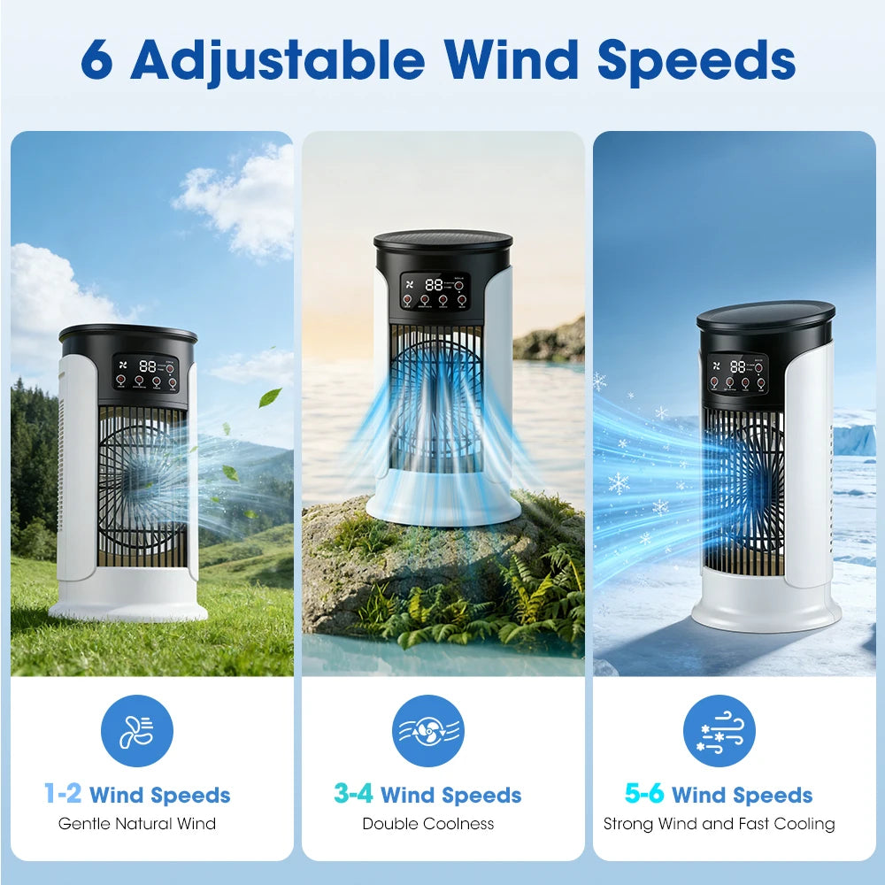 Portable Desktop Air Cooler and Humidifier Fan - 8