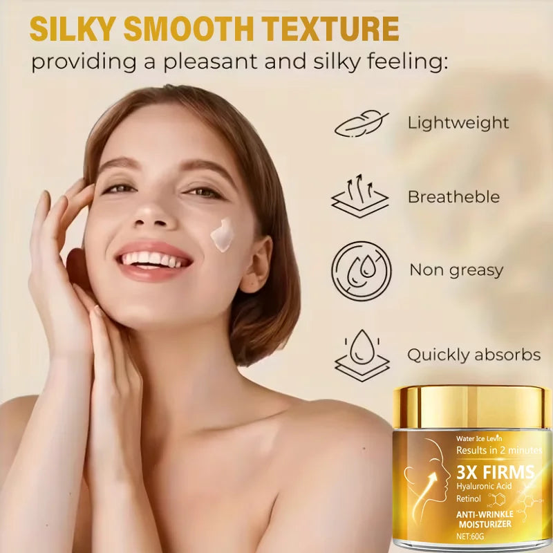 3X Anti Wrinkle Face Cream Retinol Hyaluronic Acid Firming Moisturizer