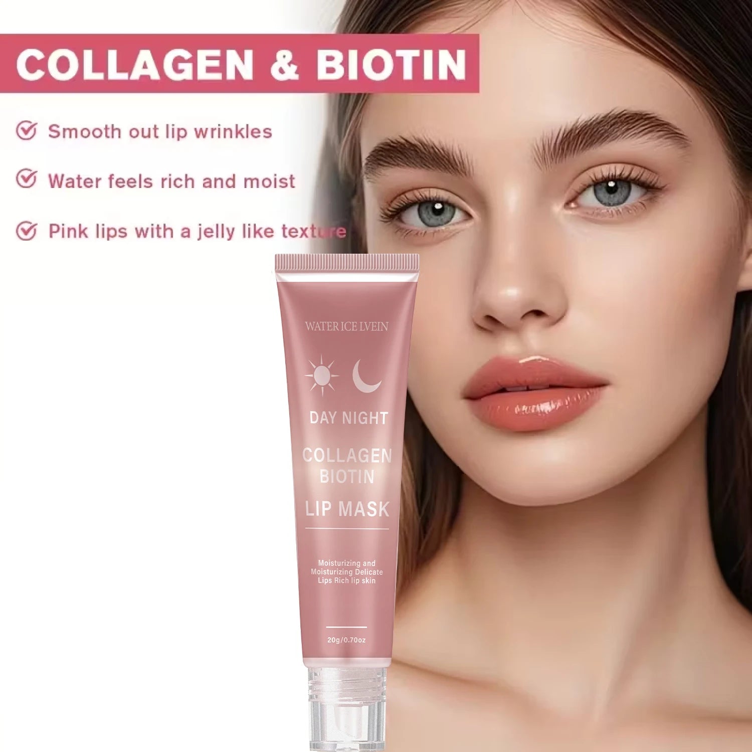 Collagen Biotin Lip Mask Hydrating Peptide Peel Off Lip Care Treatment - 4