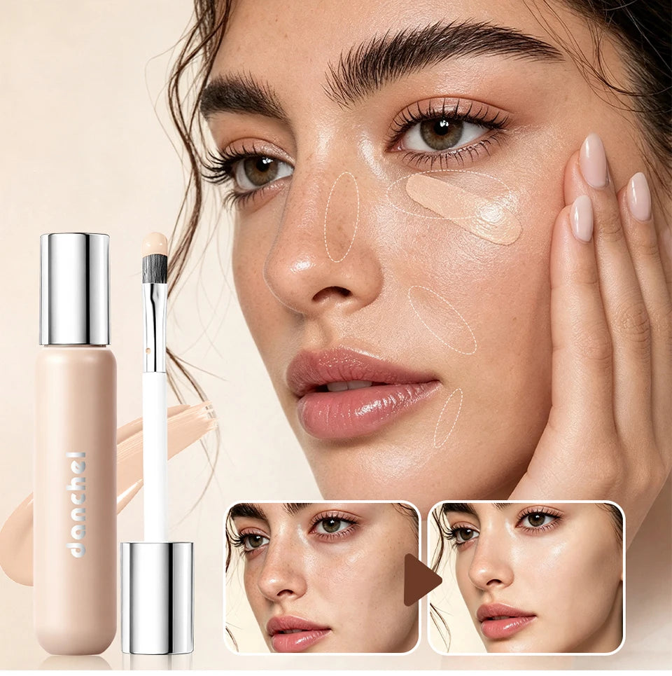 Full Coverage Waterproof Liquid Concealer for Dark Circles and Blemishes