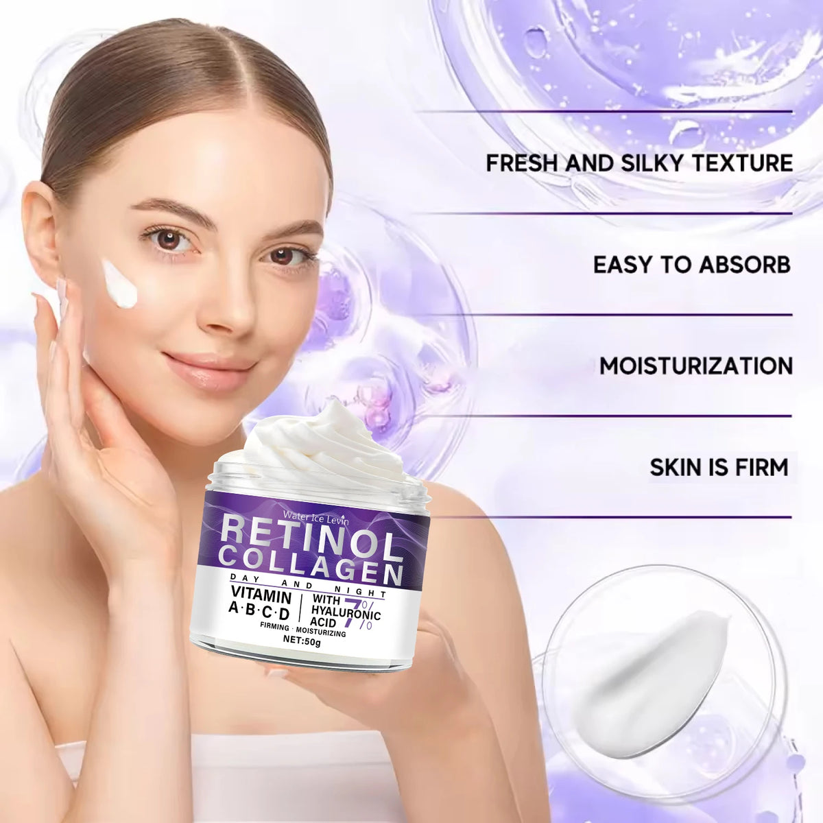 Water Ice Levin Retinol Collagen Face Cream Anti Aging Moisturizer