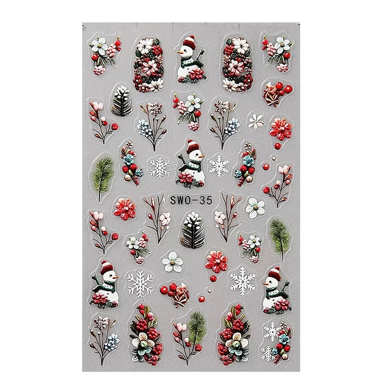 3D Christmas Cartoon Nail Art Stickers