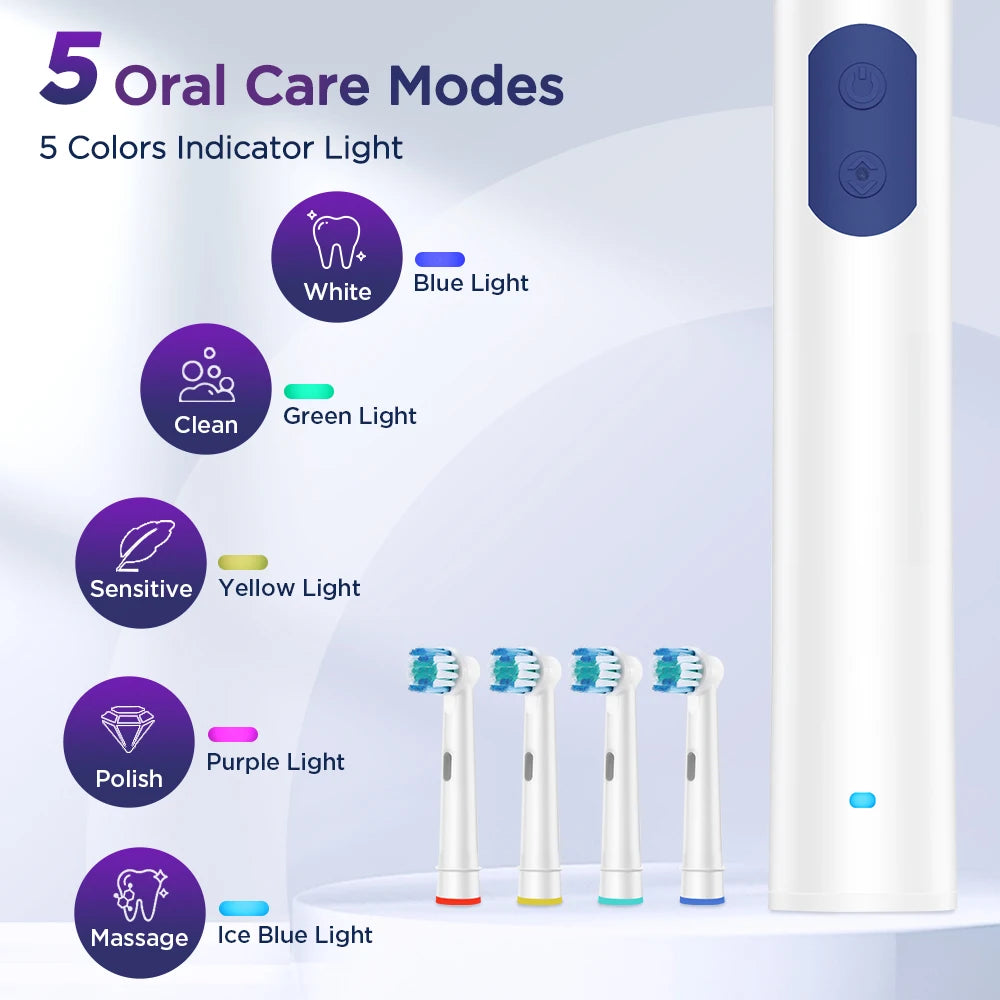 Rechargeable Electric Toothbrush with 5 Cleaning Modes - 10
