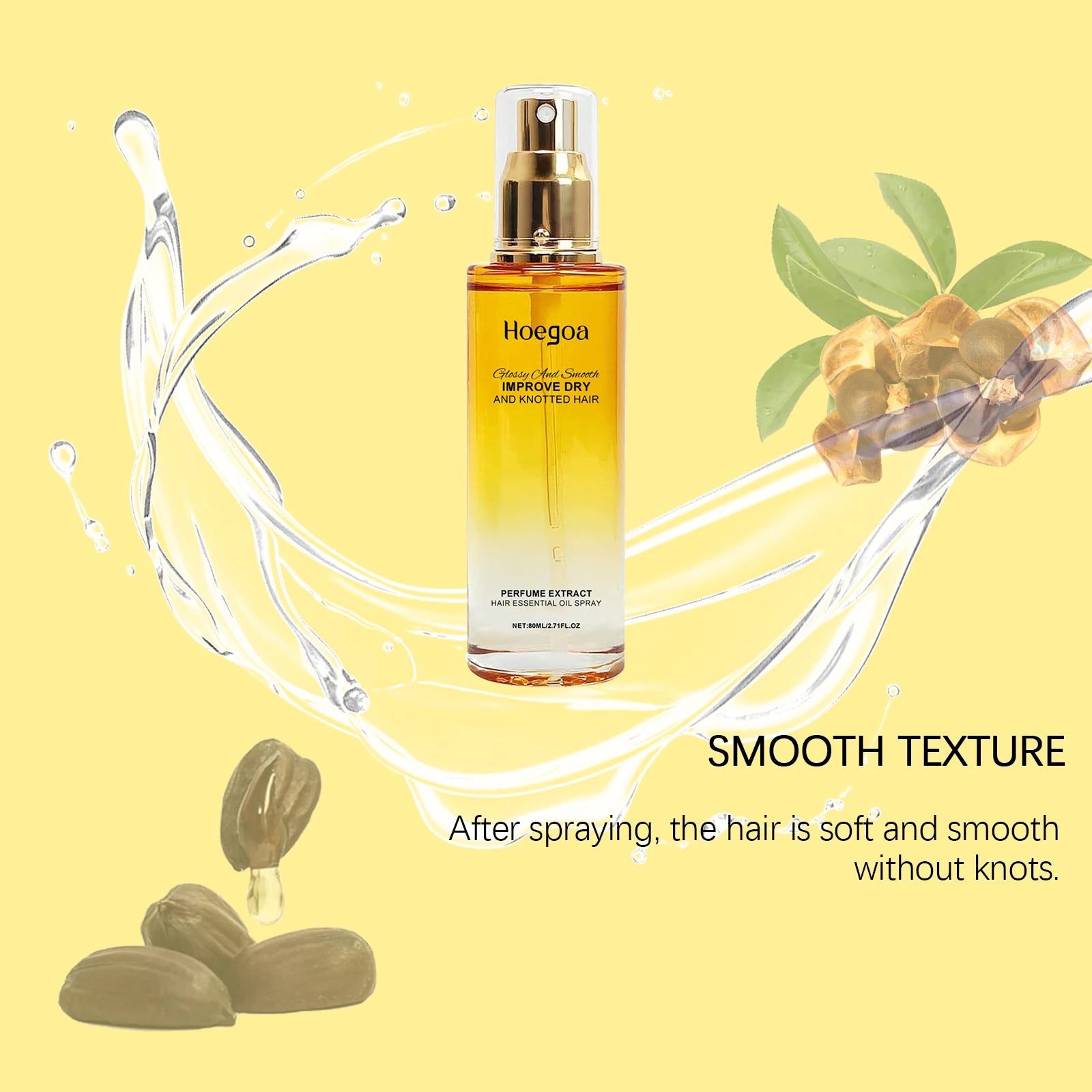 Hair Essential Oil Spray for Smooth Frizz Free Detangled Styling 80ml