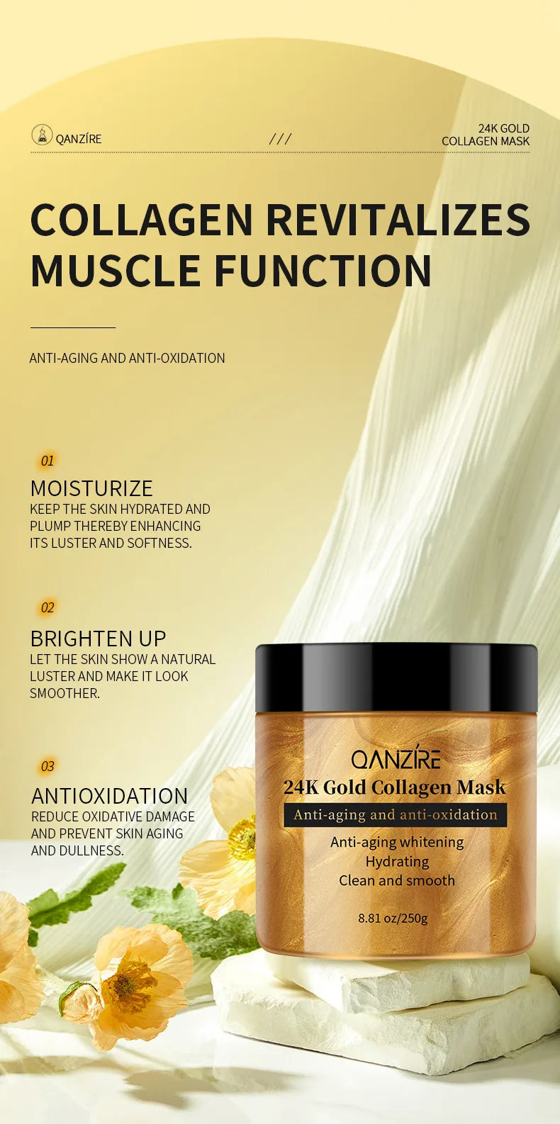 24K Gold Collagen Face Mask Anti Aging Whitening Peel Off Gel
