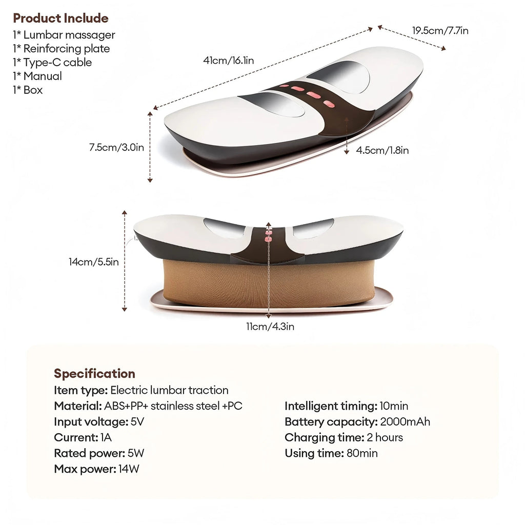 Electric Lumbar Back Stretcher and Massager