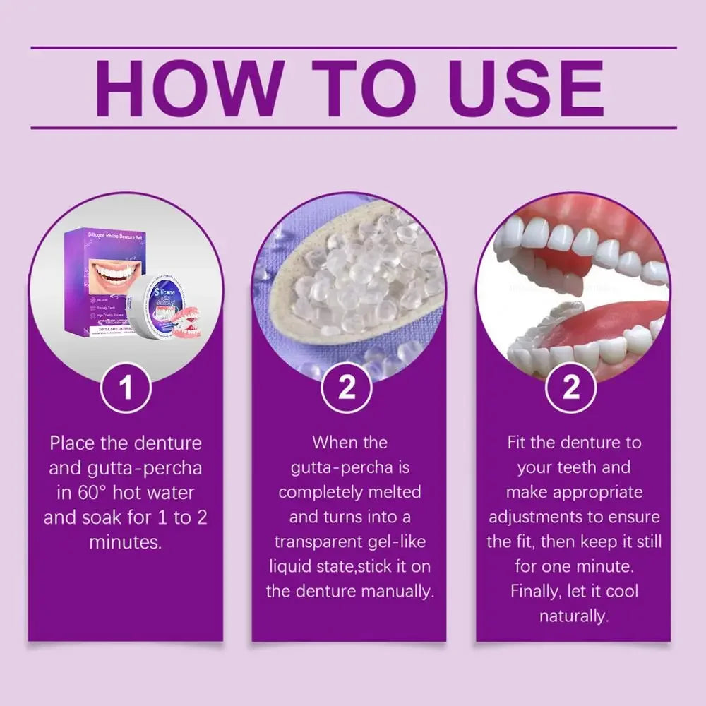 Temporary Silicone Denture Reliner Kit for Comfort Fit