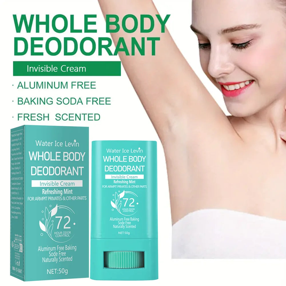 Whole Body Deodorant Invisible Cream Stick Anti Sweat Refreshing Mint - 7