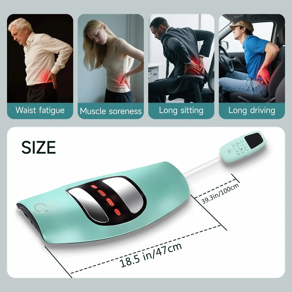 Smart Lumbar Traction Device with Vibration and Airbag Massage
